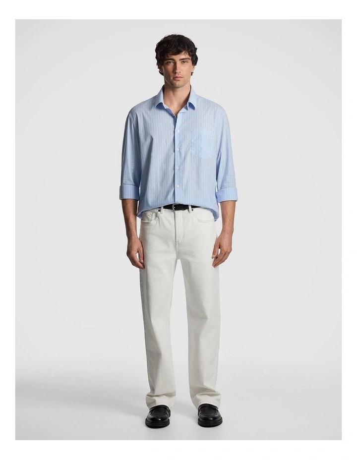 Chapman Stripe Relaxed Shirt in Light Blue image 7