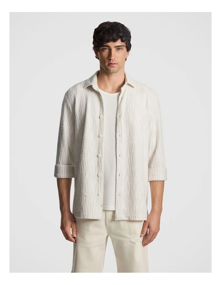 Axis Stripe Textured Shirt in Natural image 1