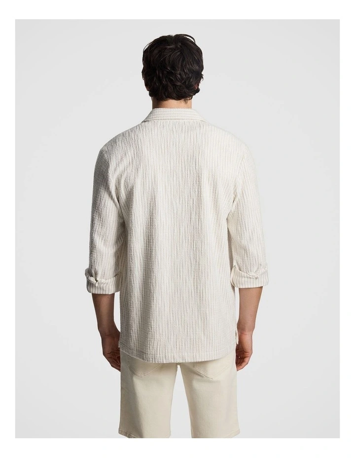 Axis Stripe Textured Shirt in Natural image 2