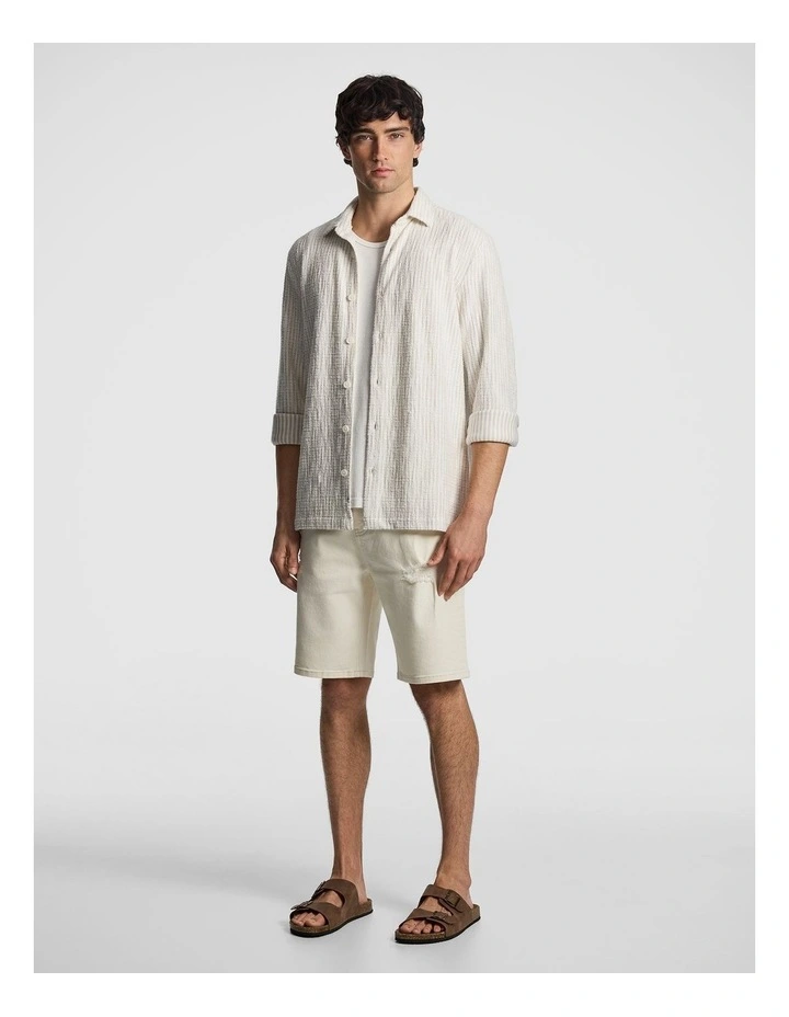 Axis Stripe Textured Shirt in Natural image 4