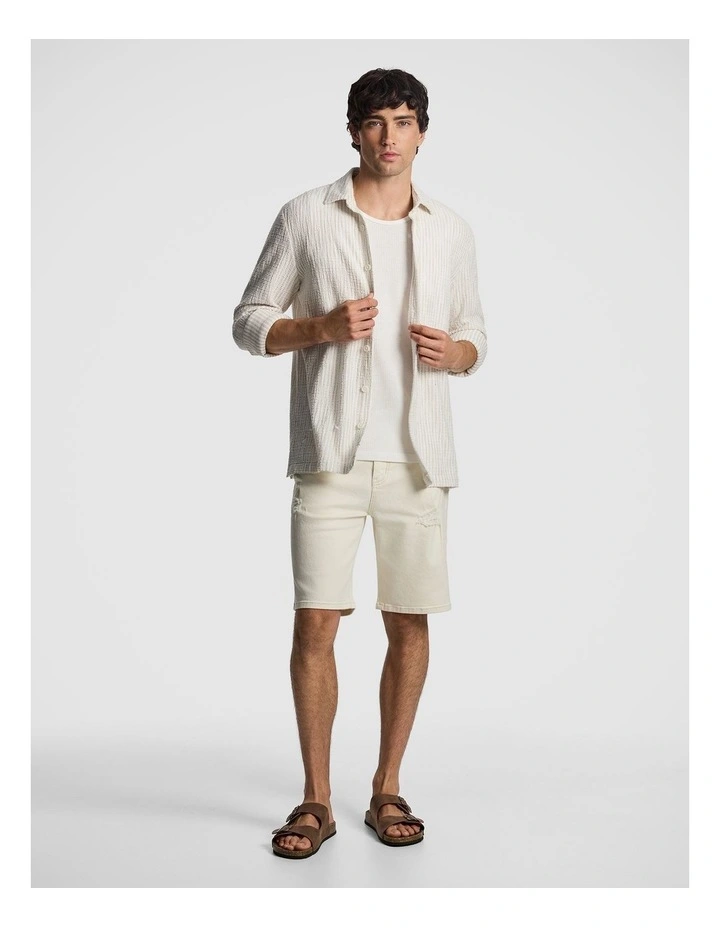 Axis Stripe Textured Shirt in Natural image 5