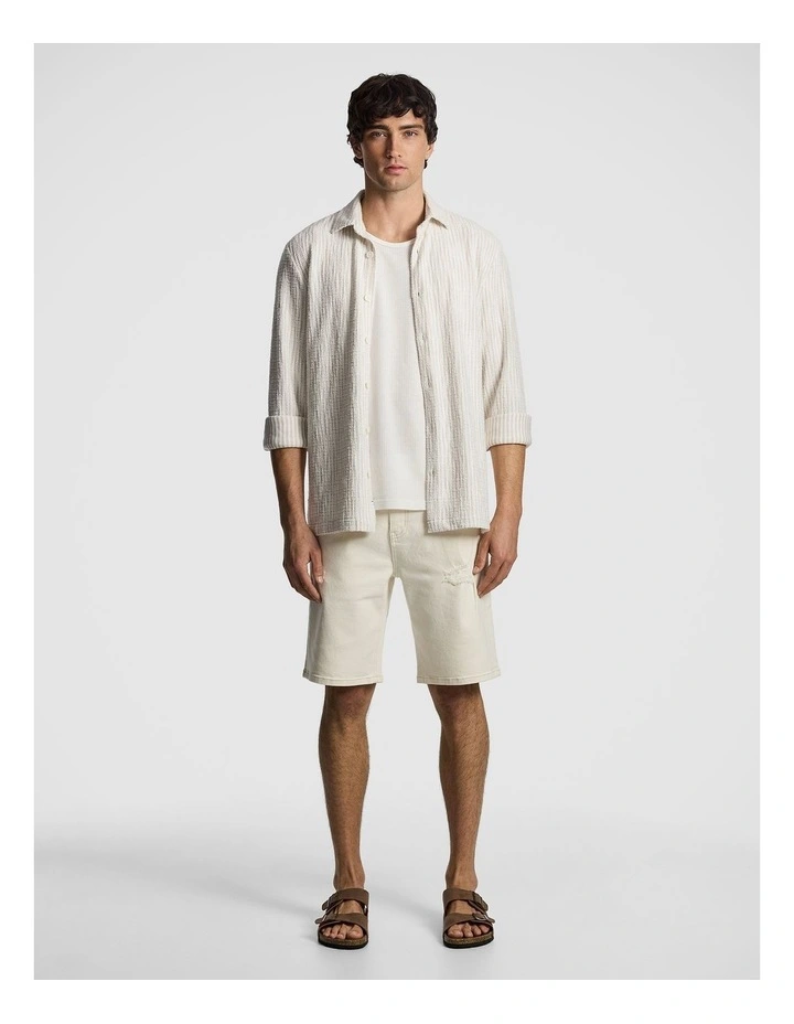 Axis Stripe Textured Shirt in Natural image 6