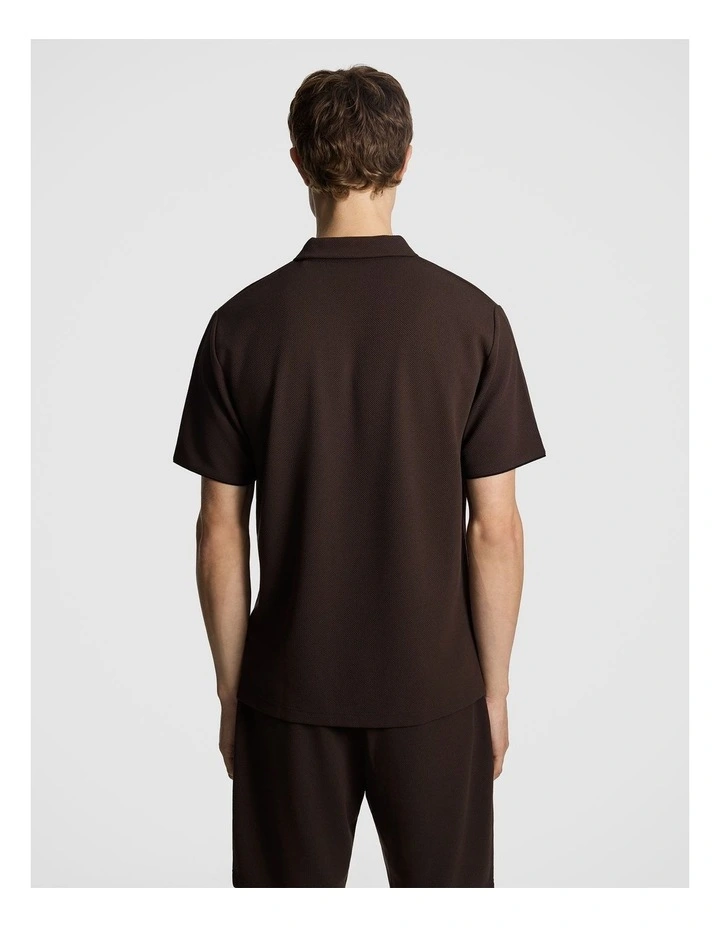 Oasis Jersey Polo Shirt in Chocolate image 2