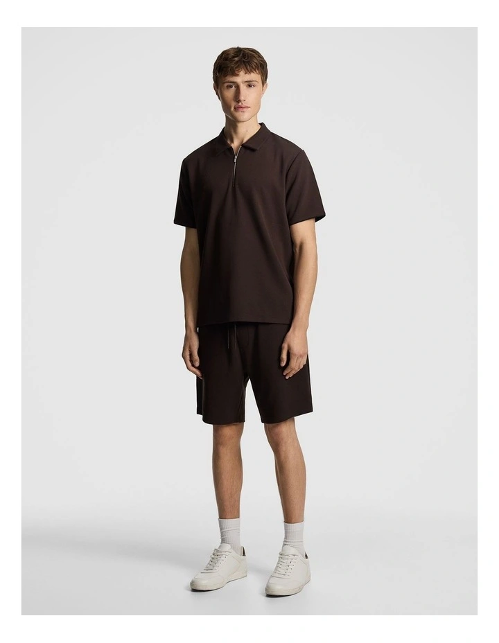 Oasis Jersey Polo Shirt in Chocolate image 4