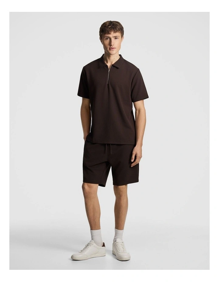 Oasis Jersey Polo Shirt in Chocolate image 5