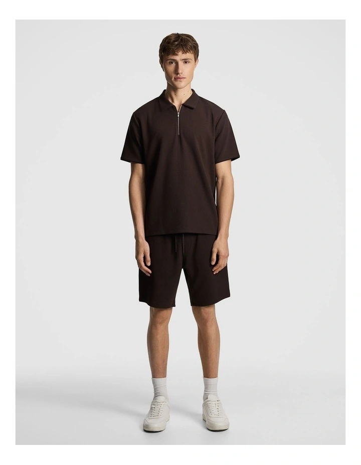 Oasis Jersey Polo Shirt in Chocolate image 6