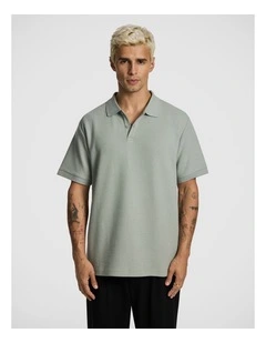 Clive Jersey Polo Shirt in Sage