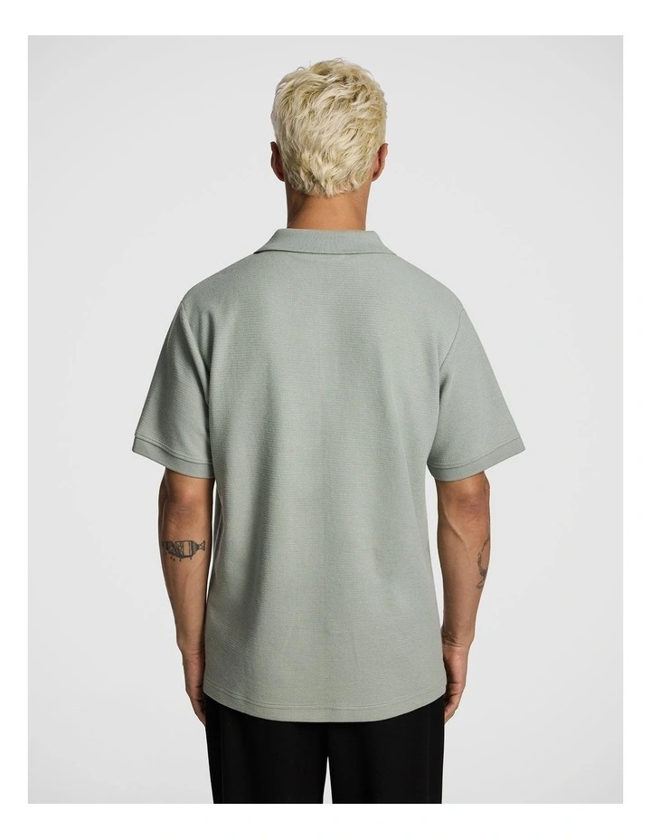 Clive Jersey Polo Shirt in Sage image 2