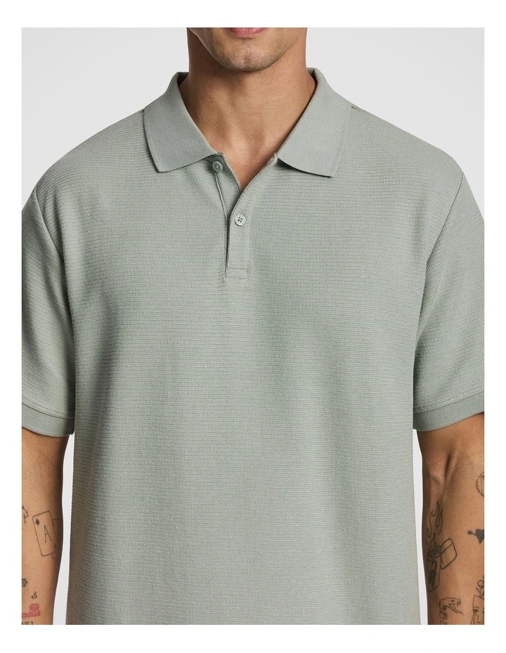 Clive Jersey Polo Shirt in Sage image 3