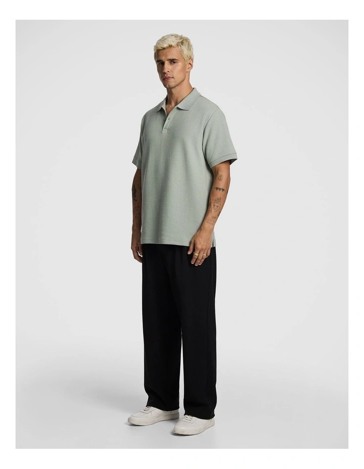 Clive Jersey Polo Shirt in Sage image 4