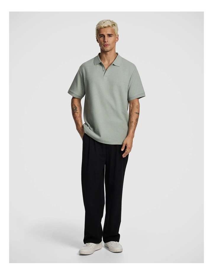 Clive Jersey Polo Shirt in Sage image 5