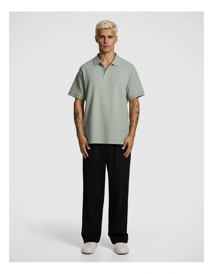 Clive Jersey Polo Shirt in Sage image 6