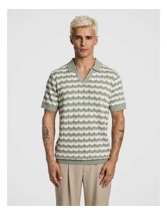 Vance Knitted Polo Shirt in Multi