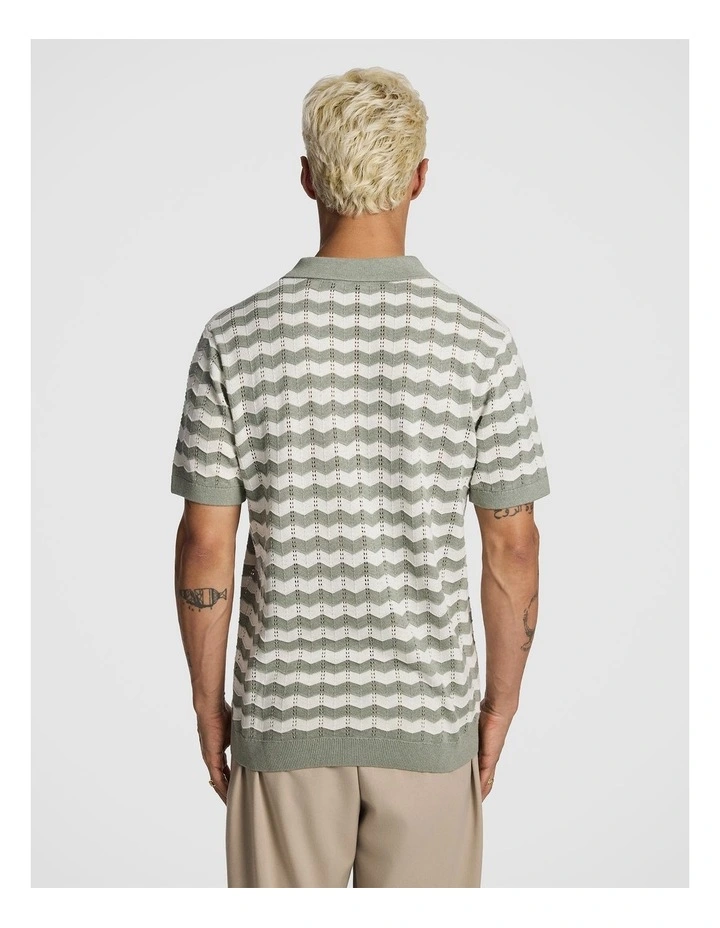 Vance Knitted Polo Shirt in Multi image 2