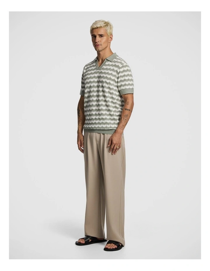 Vance Knitted Polo Shirt in Multi image 4
