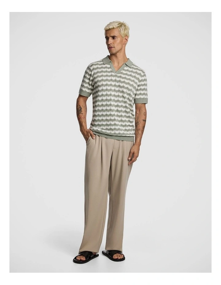 Vance Knitted Polo Shirt in Multi image 5
