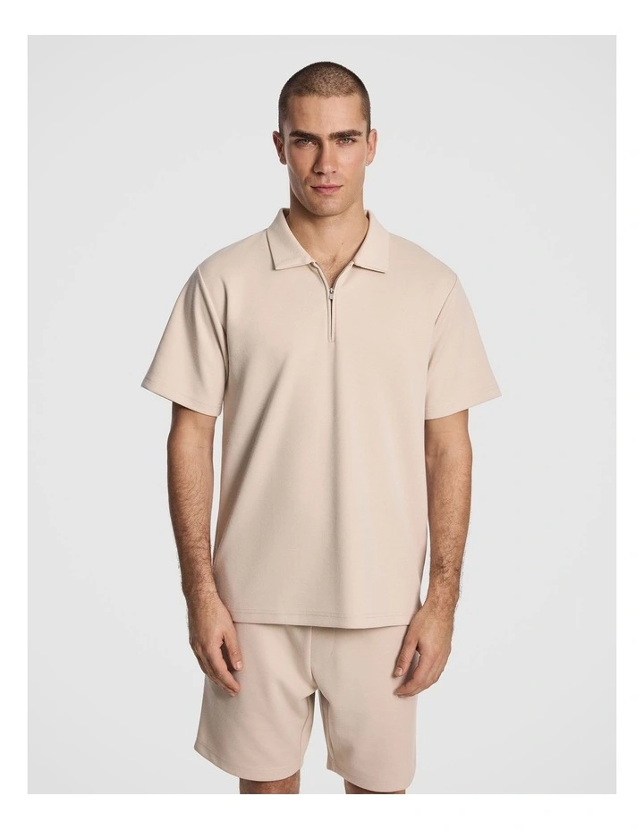 Avenue Jersey Polo Shirt in Natural image 1