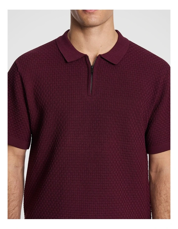 Smith Polo Shirt in Burgundy image 3