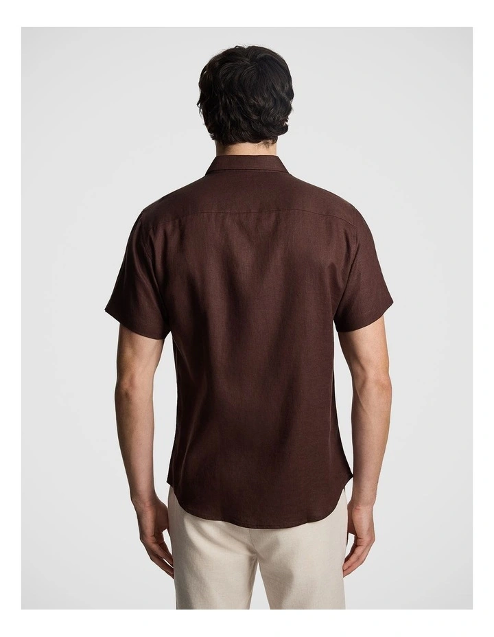 Lewis Pure Linen Shirt in Brown image 2