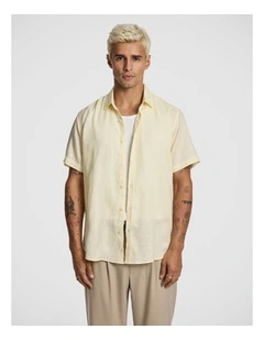 Lewis Pure Linen Shirt in Yellow