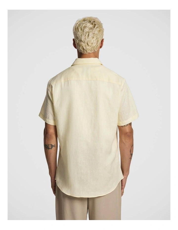 Lewis Pure Linen Shirt in Yellow image 2