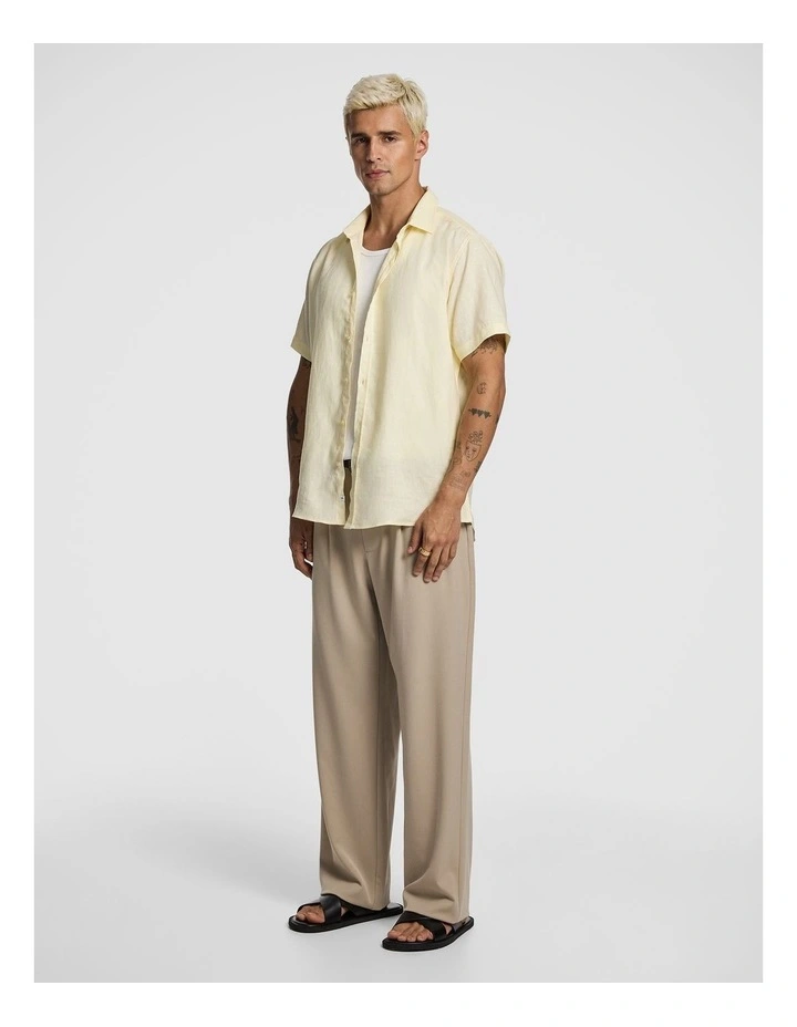 Lewis Pure Linen Shirt in Yellow image 4