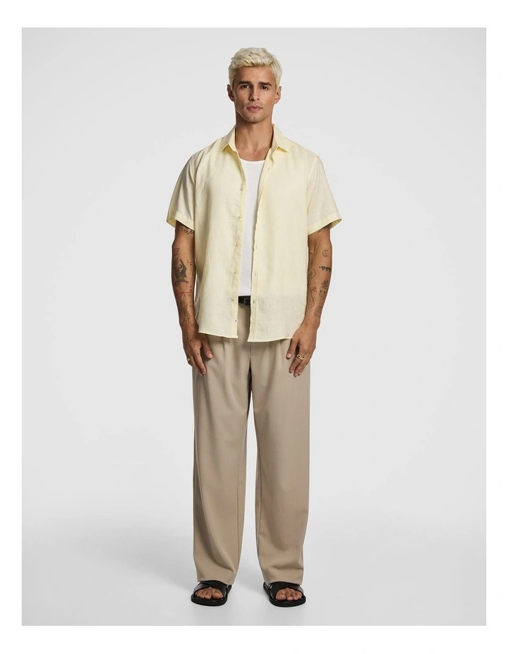 Lewis Pure Linen Shirt in Yellow image 5