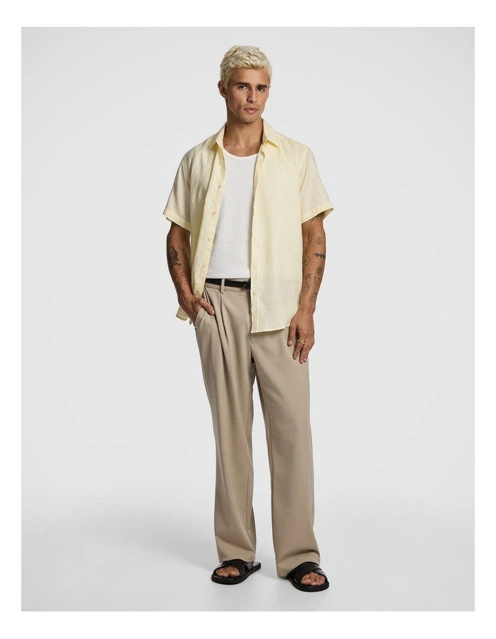 Lewis Pure Linen Shirt in Yellow image 7