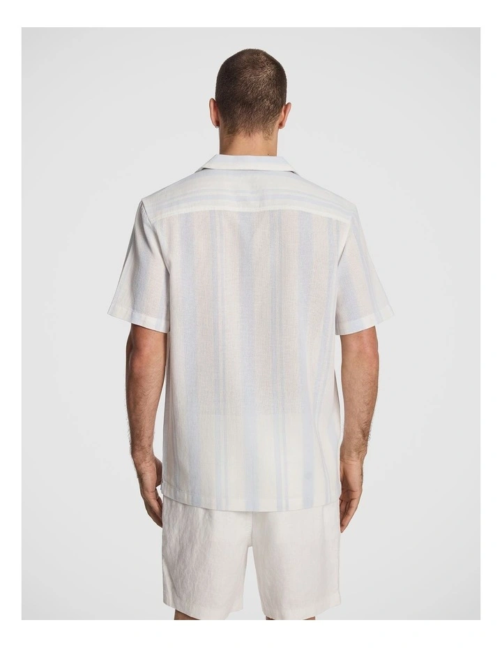 Aruba Stripe Cotton Shirt in Light Blue image 2