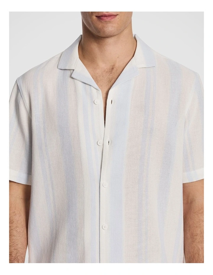 Aruba Stripe Cotton Shirt in Light Blue image 3