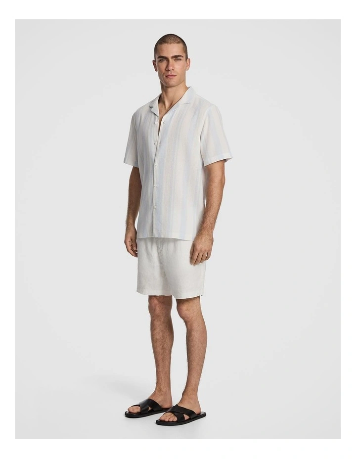 Aruba Stripe Cotton Shirt in Light Blue image 4