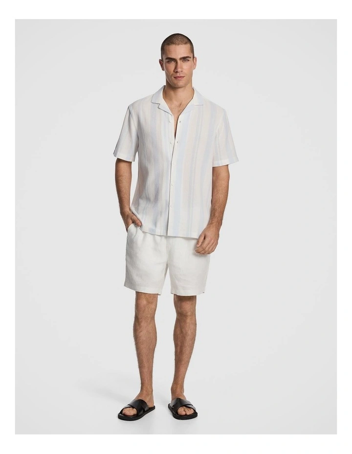 Aruba Stripe Cotton Shirt in Light Blue image 5