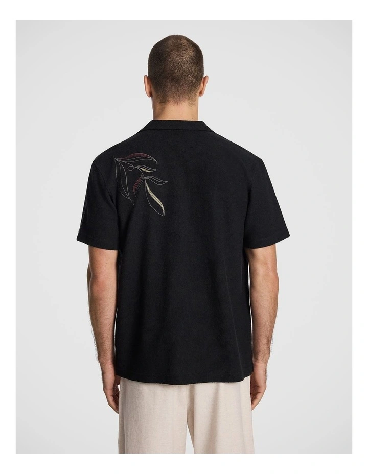 Rio Embroidered Shirt in Black image 2