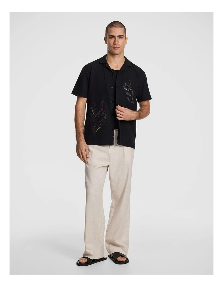 Rio Embroidered Shirt in Black image 4