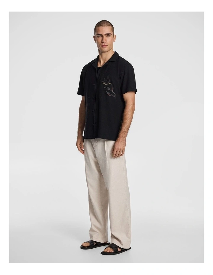 Rio Embroidered Shirt in Black image 5