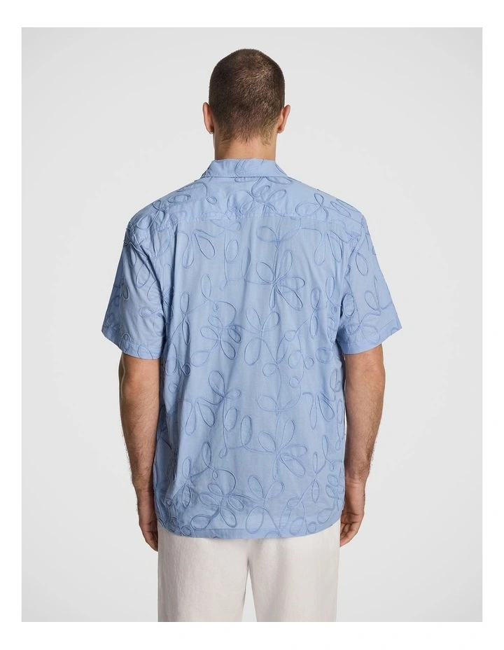 Bodhi Embroidered Shirt in Blue image 2