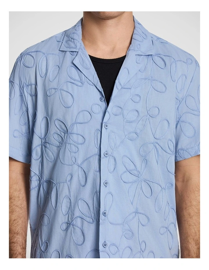Bodhi Embroidered Shirt in Blue image 3
