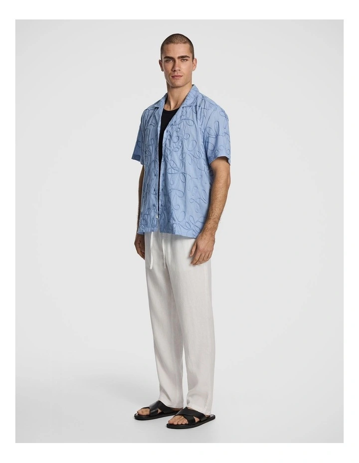 Bodhi Embroidered Shirt in Blue image 4