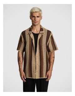 Bay Crochet Shirt in Caramel