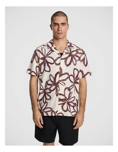 Dallas Printed Shirt in Burgundy