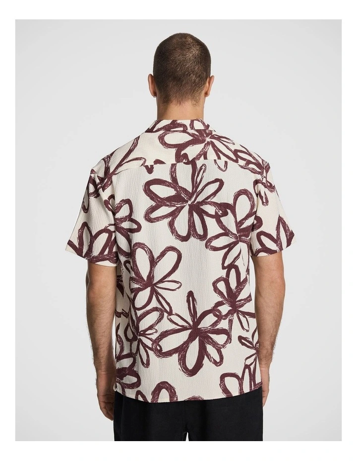 Dallas Printed Shirt in Burgundy image 2