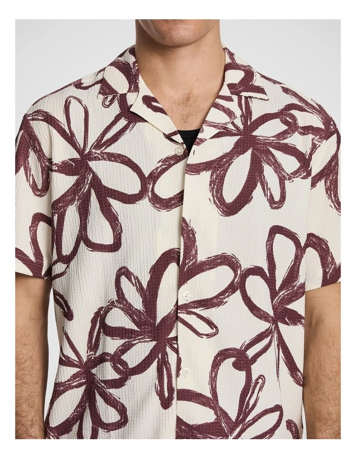 Dallas Printed Shirt in Burgundy image 3