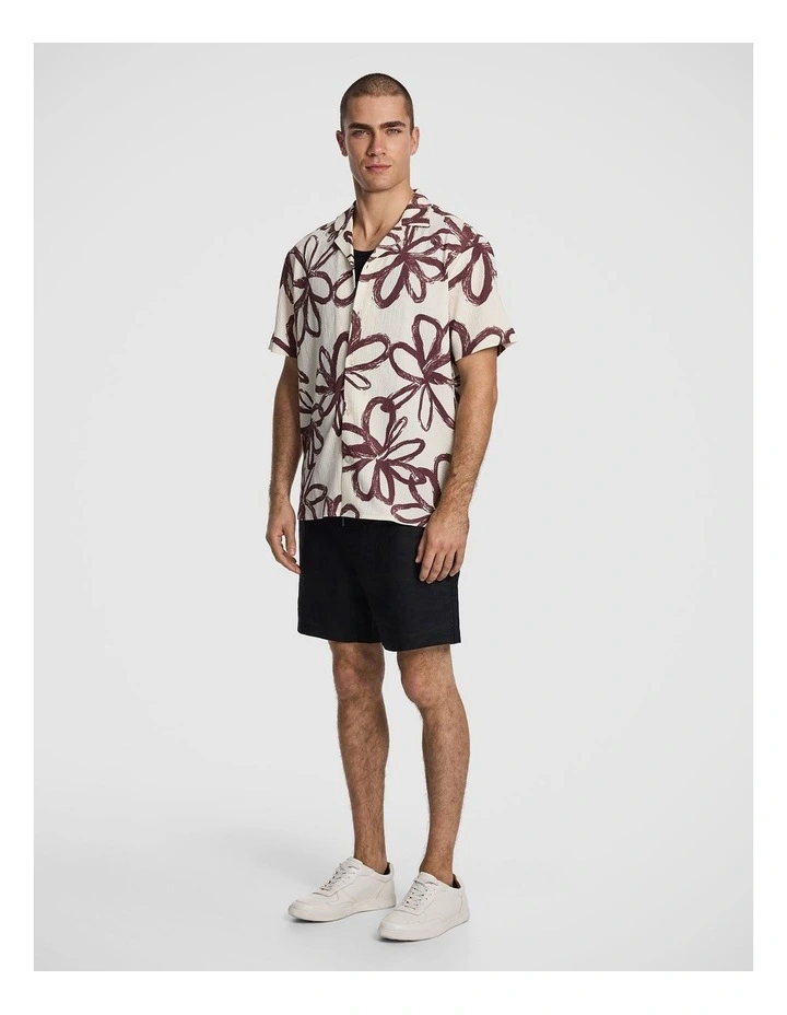 Dallas Printed Shirt in Burgundy image 4
