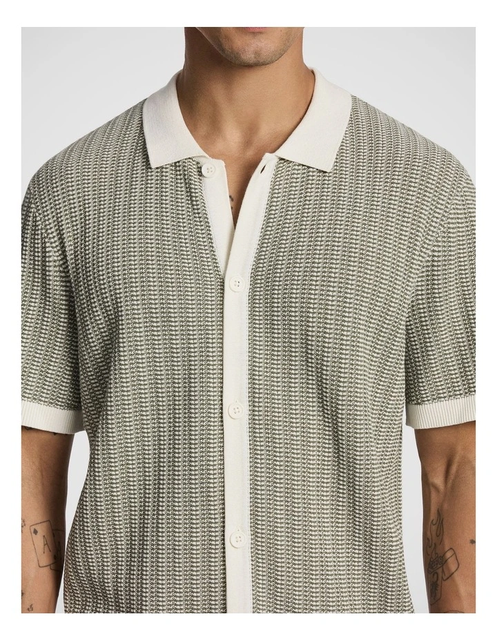 Elio Knitted Shirt in Green image 3