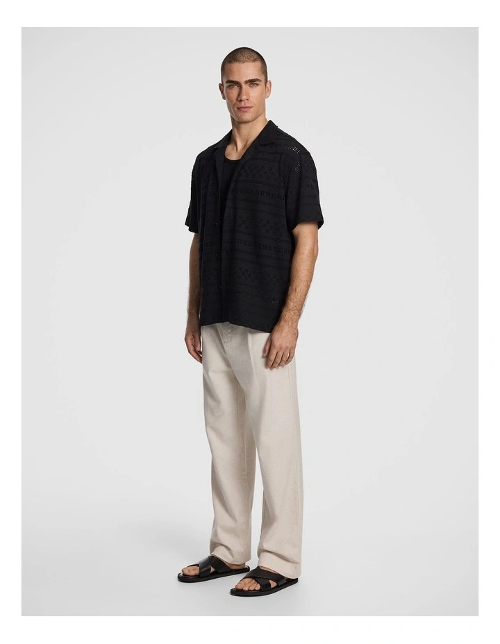 Metro Crochet Shirt in Black image 4