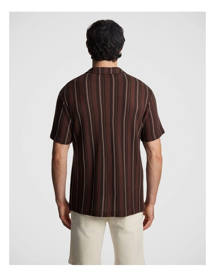 Elian Stripe Jersey Shirt in Chocolate image 2