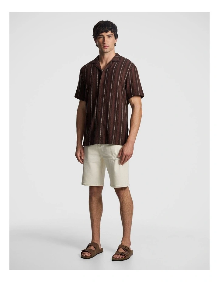 Elian Stripe Jersey Shirt in Chocolate image 4