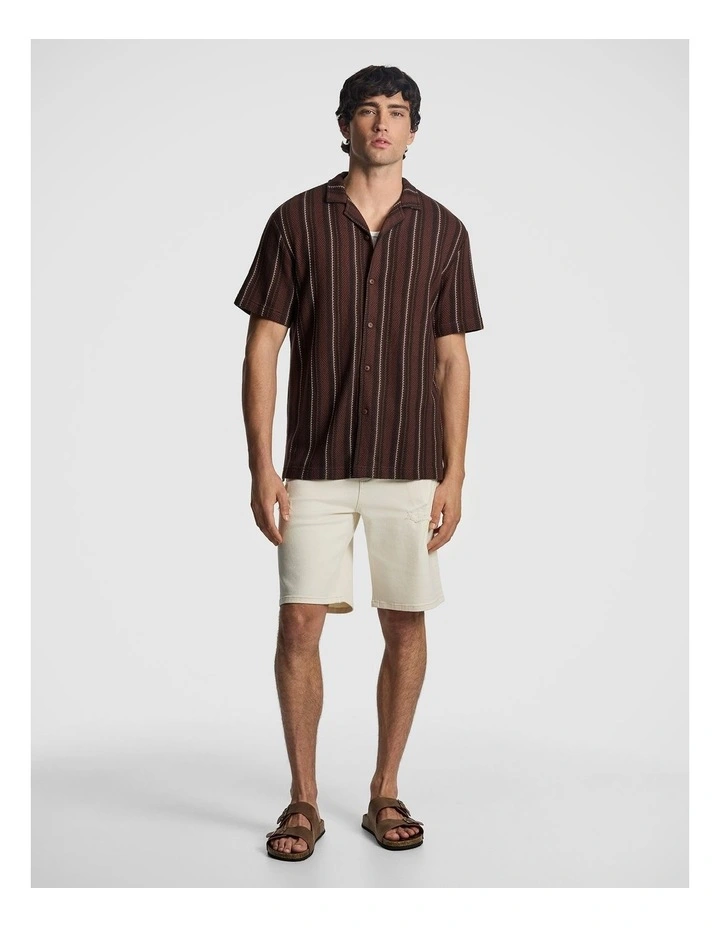 Elian Stripe Jersey Shirt in Chocolate image 5