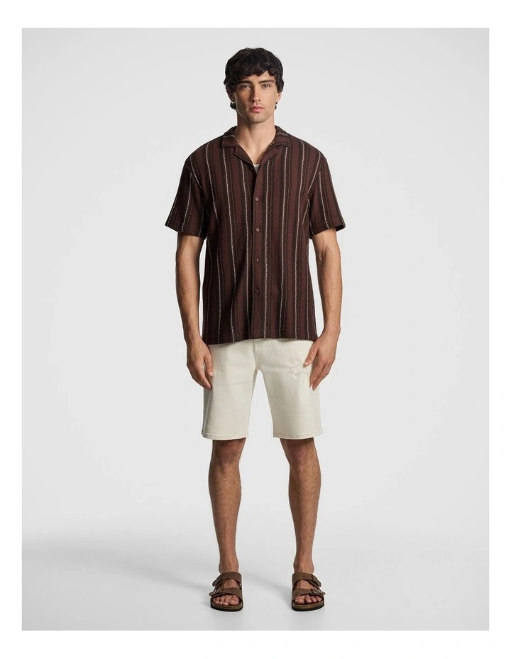 Elian Stripe Jersey Shirt in Chocolate image 6