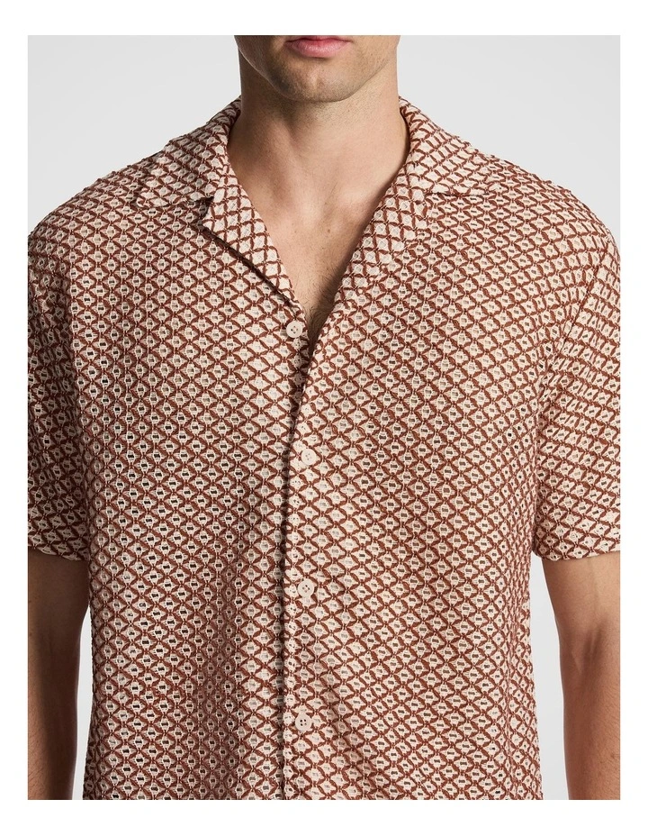 Elric Textured Shirt in Rust image 3